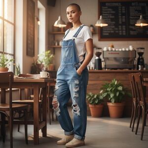 Almost Famous Women Junior Sz 9 Blue Distressed Denim Bib Overalls Grunge Boho